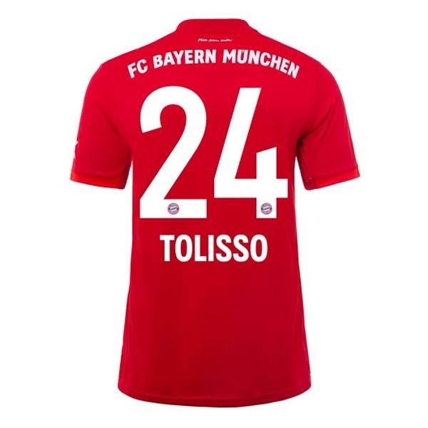 Trikot Bayern München NO.24 Tolisso Heim 2019-20 Rote Fussballtrikots Günstig